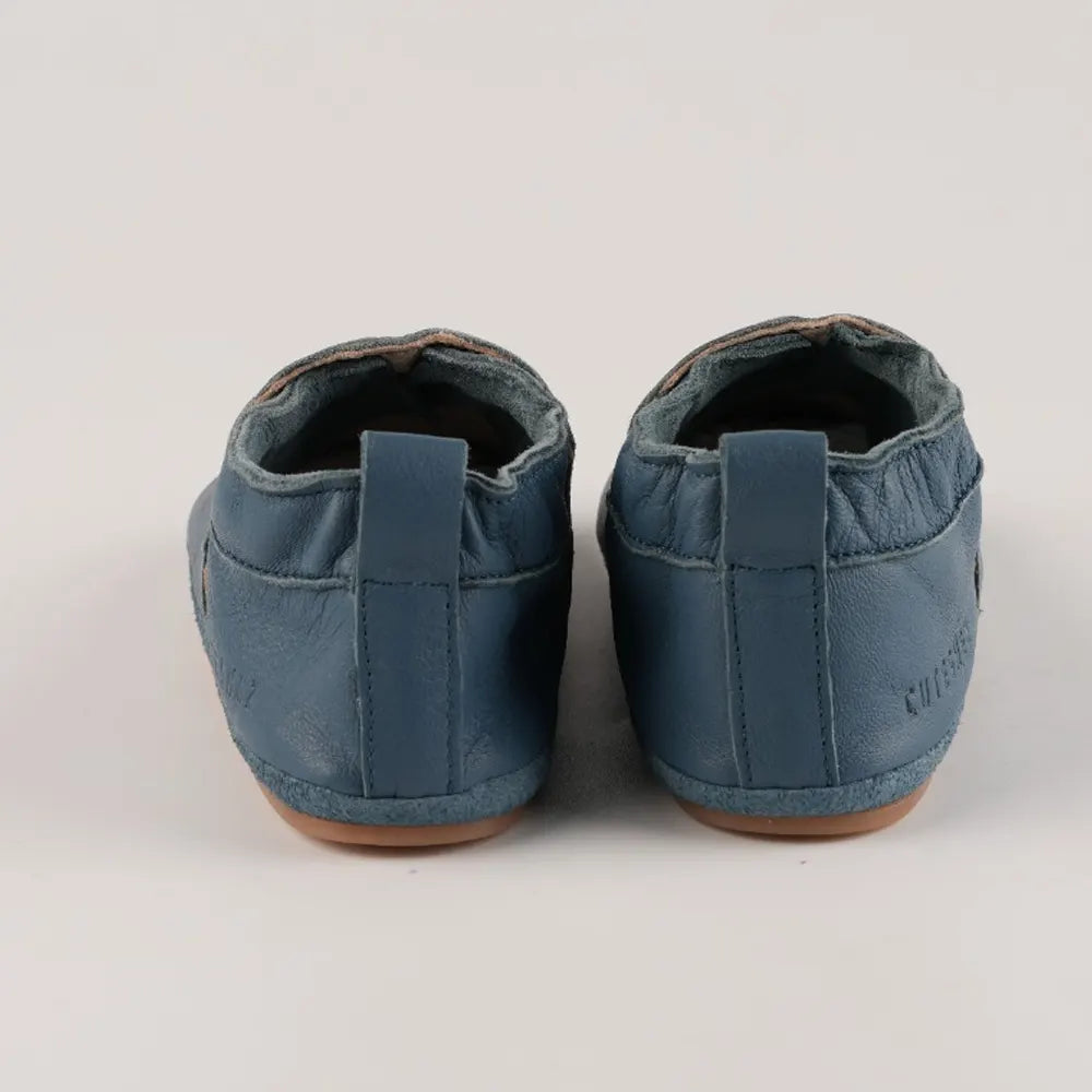 Cuteshez Leather Baby Slippers – Black Stars