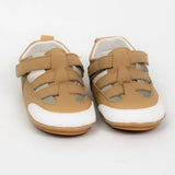 Cuteshez Soft Leather First Walker Sandals - Beige