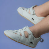 Cuteshez Sandales Premiers Pas en Cuir Souple - Blanc