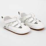 Cuteshez Sandales Premiers Pas en Cuir Souple - Blanc