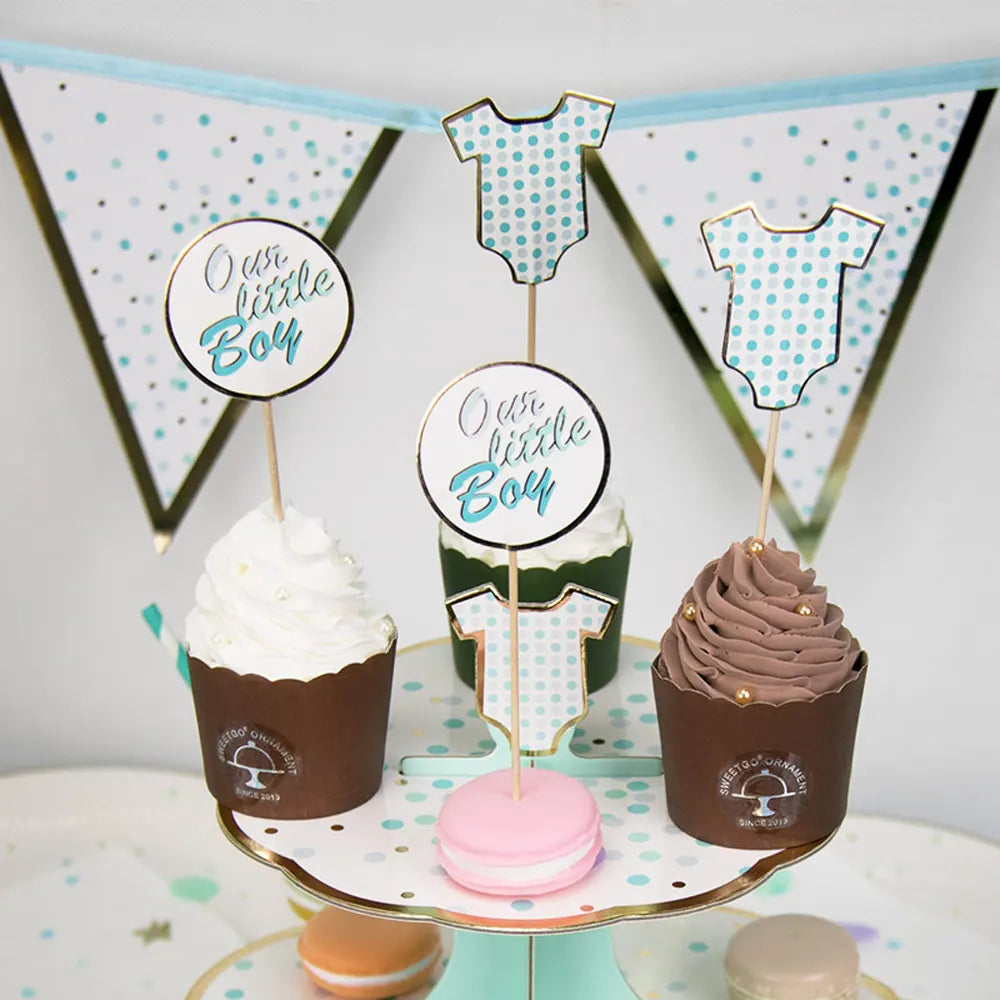 Baby Blue Cake Decorations – 8 Pieces