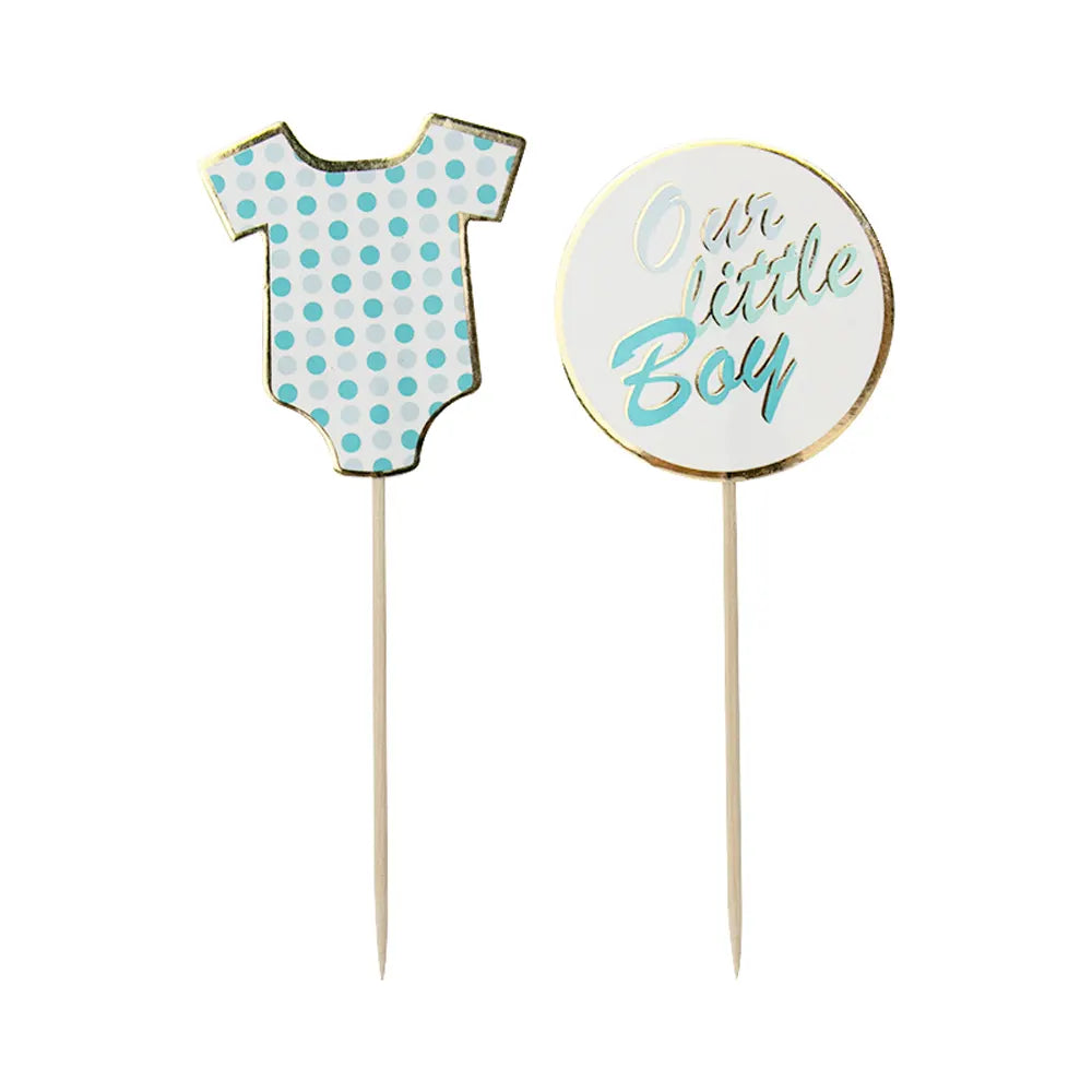 Baby Blue Cake Decorations – 8 Pieces