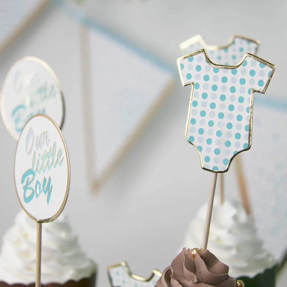 Baby Blue Cake Decorations – 8 Pieces
