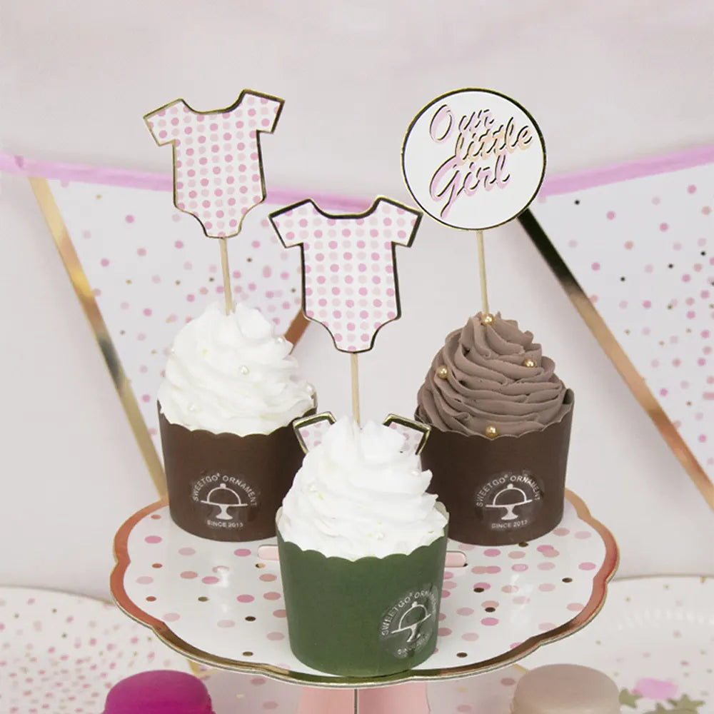 Baby Pink Cake Decorations 12cm – 8 Pieces