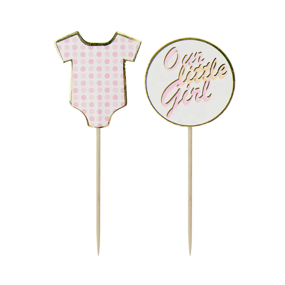 Baby Pink Cake Decorations 12cm – 8 Pieces