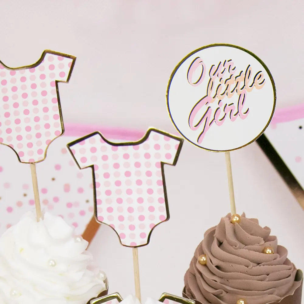 Baby Pink Cake Decorations 12cm – 8 Pieces