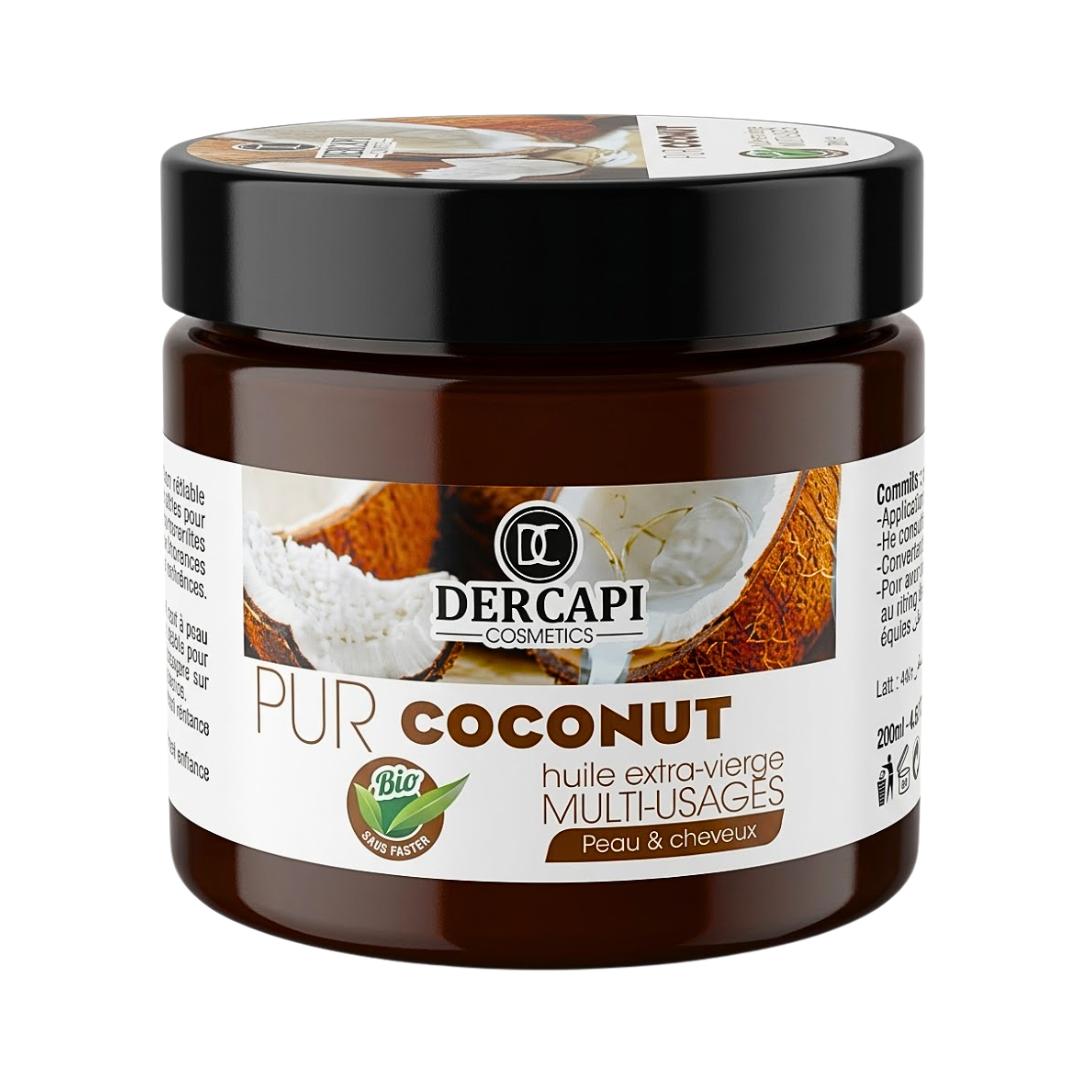 Dercapi Pur Coconut huile de coco 200 ml – flacon