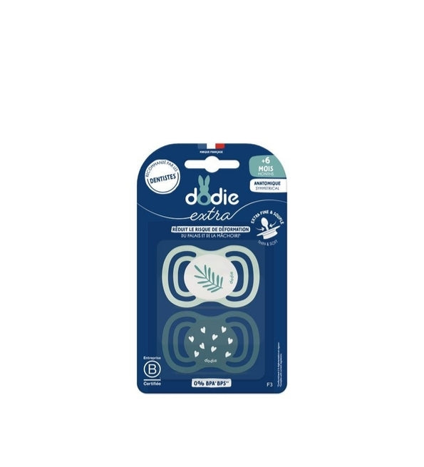 Dodie Sucettes +6 mois Duo Extra Fine Bleu F3 – lot de 2