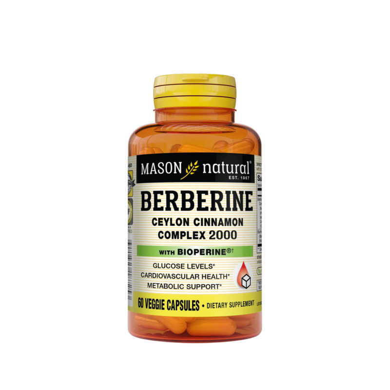 Mason Natural Berberine Ceylon Cinnamon 60 Veggie Capsules