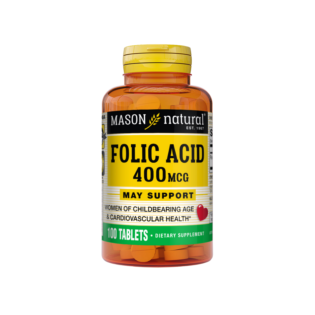 Mason Natural Folic Acid 400mcg 100 Tablets