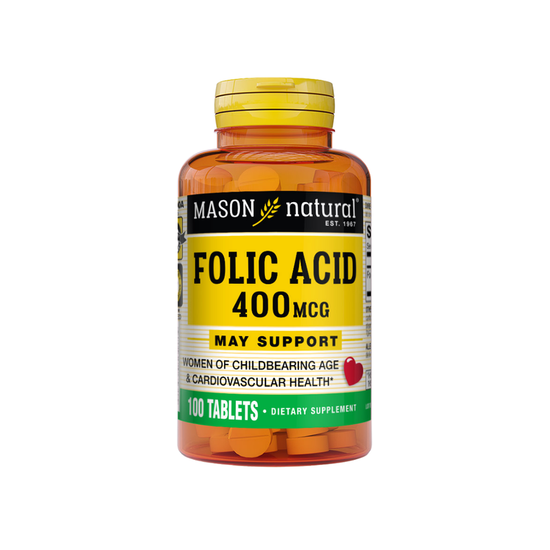 Mason Natural Folic Acid 400mcg 100 Tablets