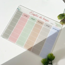 Emploi du temps en plexiglass