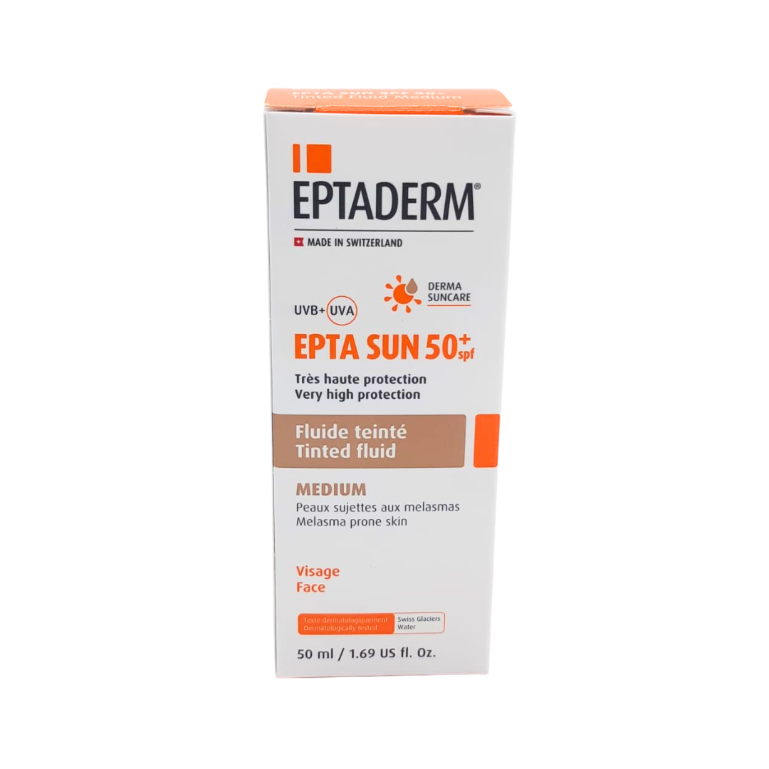 Eptaderm Epta Sun SPF50+ fluide teinté Medium 50 ml – flacon