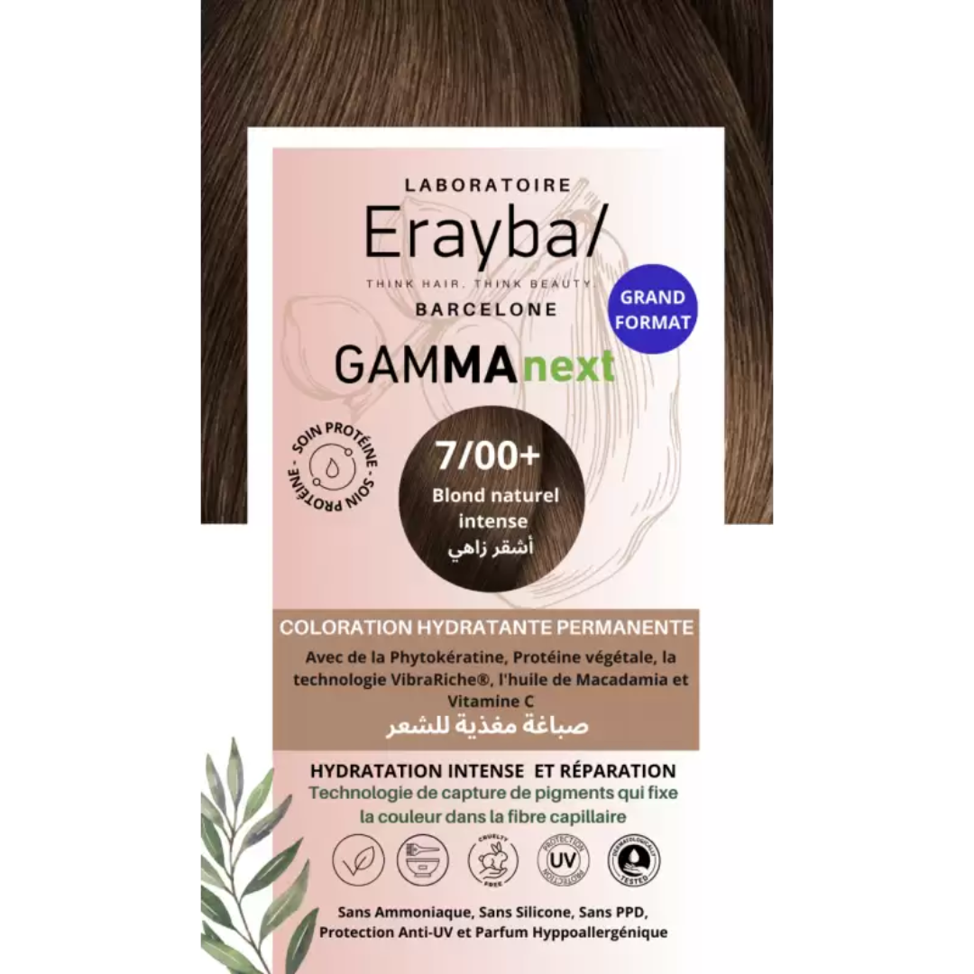 Erayba Gamma Next Permanent Moisturizing Hair Color 7/00+ Intense Natural Blonde