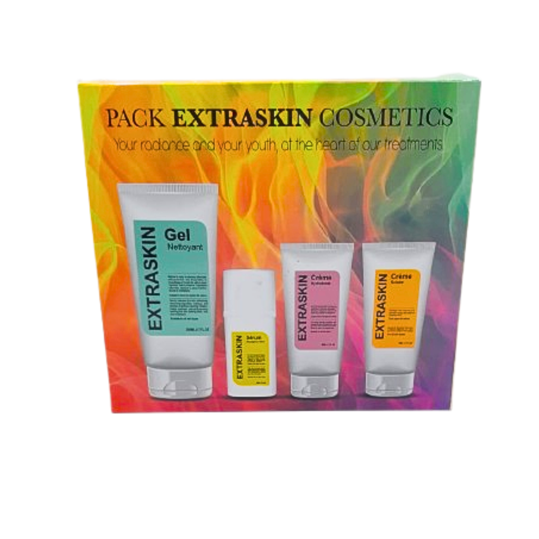 Coffret Extraskin gel nettoyant, sérum, crème hydratante et crème solaire – visuel produit