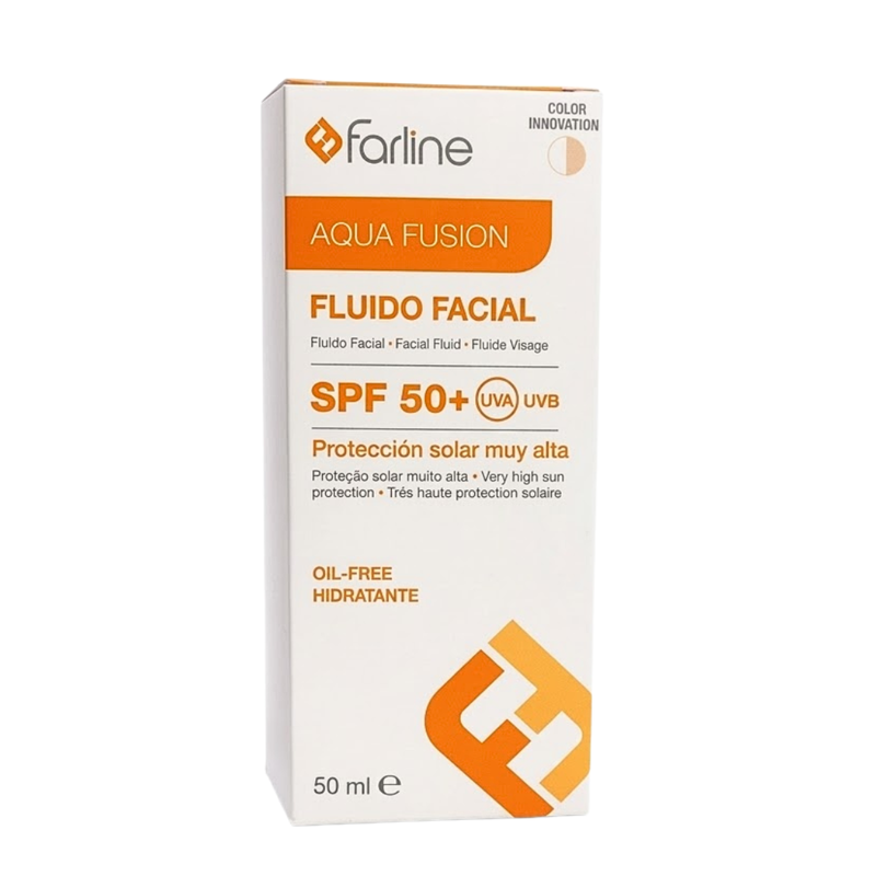 Farline Protector solar Aqua fluido con color SPF50+ 50ml