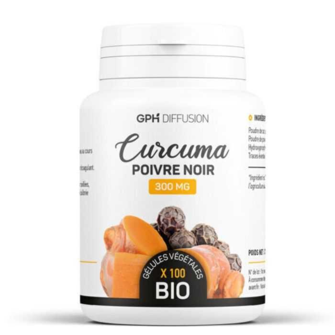 GPH Curcuma & Poivre Noir 300 mg – boîte de 100 gélules