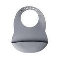 YUMMY Silicone Bib with Pocket 4M+ - Gray