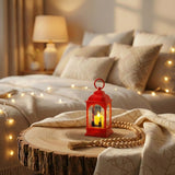 Lantern with Artificial Ramadan Candle - Red