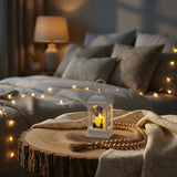 Lantern with Artificial Ramadan Candle - White