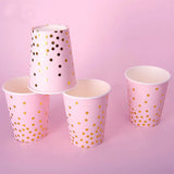 Vasos de papel rosa con lunares – 8 piezas