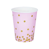 Vasos de papel rosa con lunares – 8 piezas