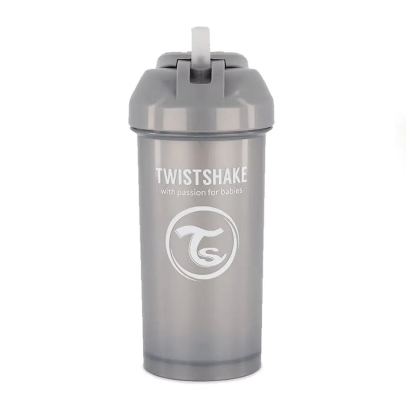 Twistshake Straw Bottle 360ml - Pearl Grey