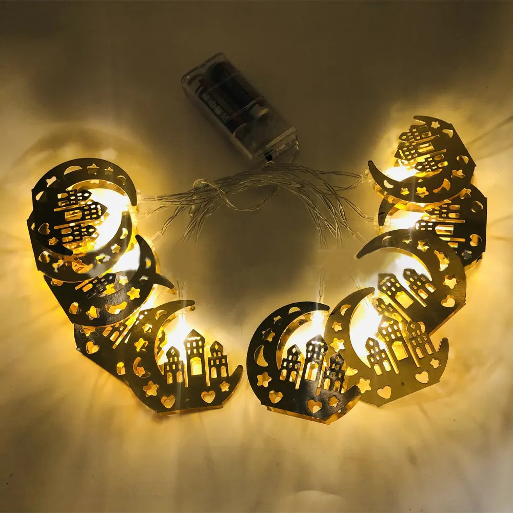 Guirlande Lumineuse Métallique 165 cm – Mosquée et Lune