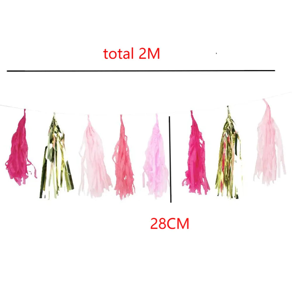 Pink Pom-Pom Garland – 200 cm