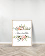 Un Tableau décoratif Fleurs- Alhamdulillah - Bois