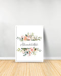 Decorative Table Flowers- Alhamdulillah - White