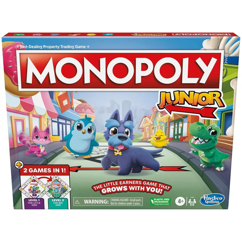Hasbro Monopoly Junior Tablero de Doble Cara 2 en 1 - 4 años+