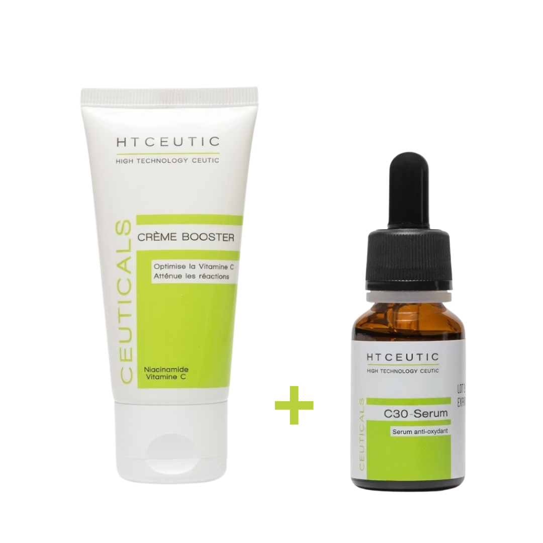 HT Ceutic duo Vitamin C crème booster 50 ml et sérum C30 15 ml