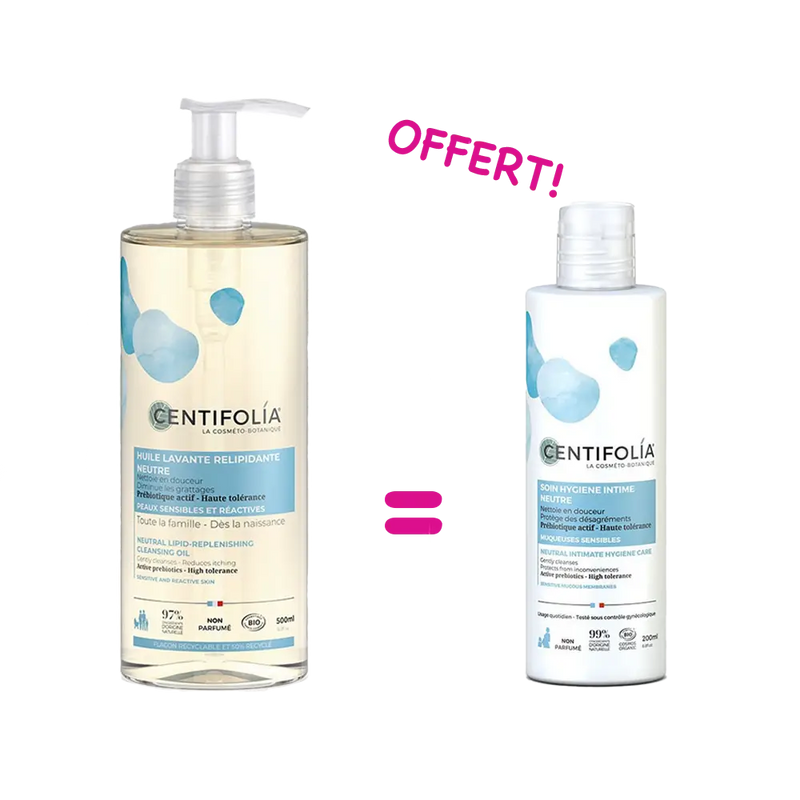 Offre: Centifolia Huile Lavante Relipidante - 500ml = Soin Hygiène Intime Neutre -200 ml Offert!