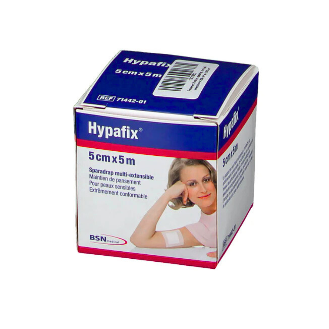 Hypafix sparadrap extensible non tissé 5 cm x 10 m – emballage