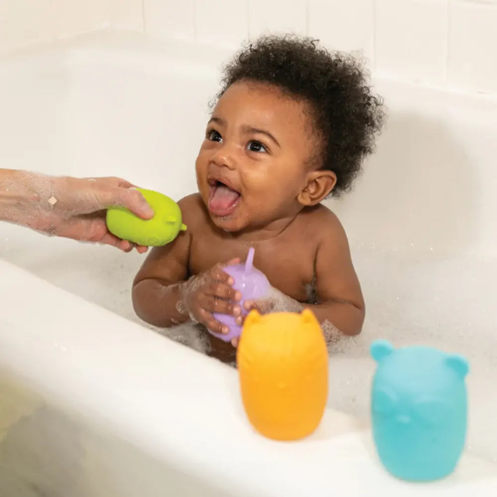 Infantino 4 Jouets en Silicone Pulvérisateurs de Bain – 6M+