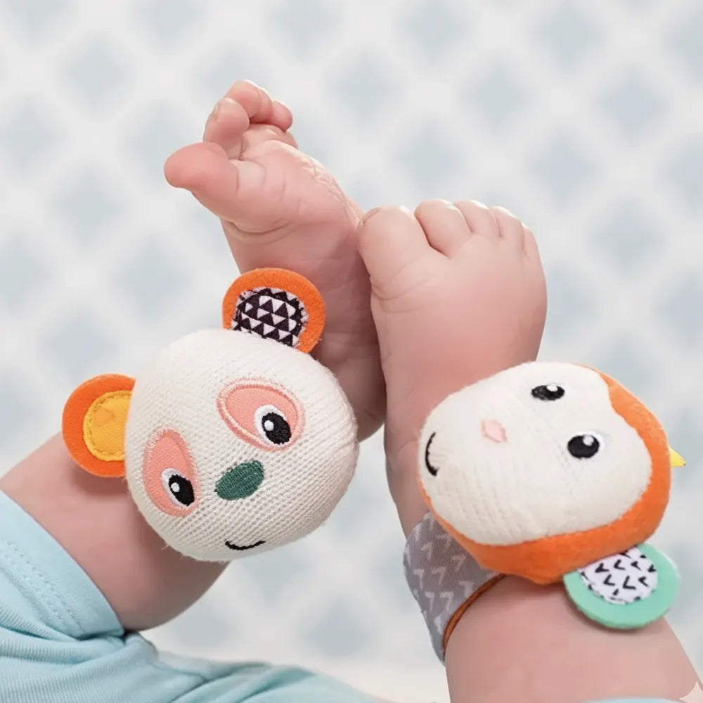 Infantino Hochet Bracelet Singe et Panda - 0M+
