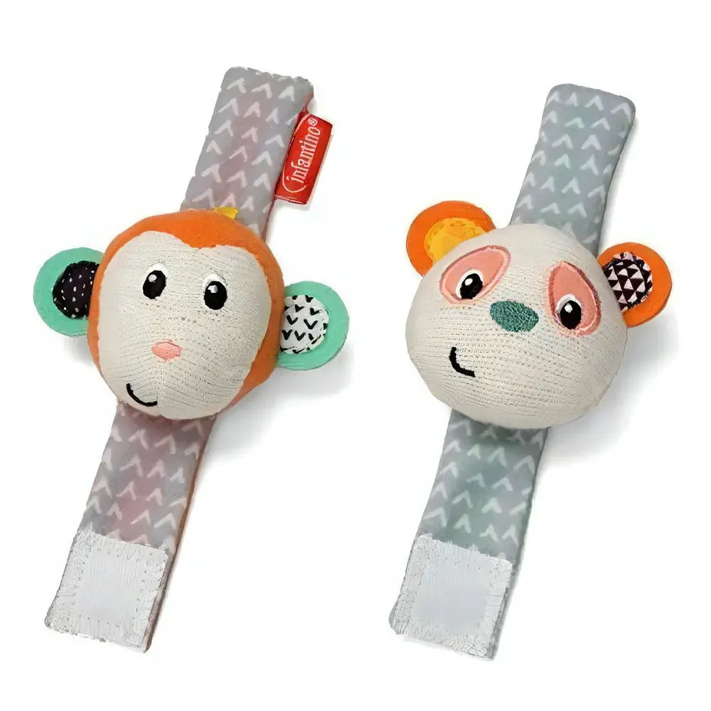 Infantino Hochet Bracelet Singe et Panda - 0M+