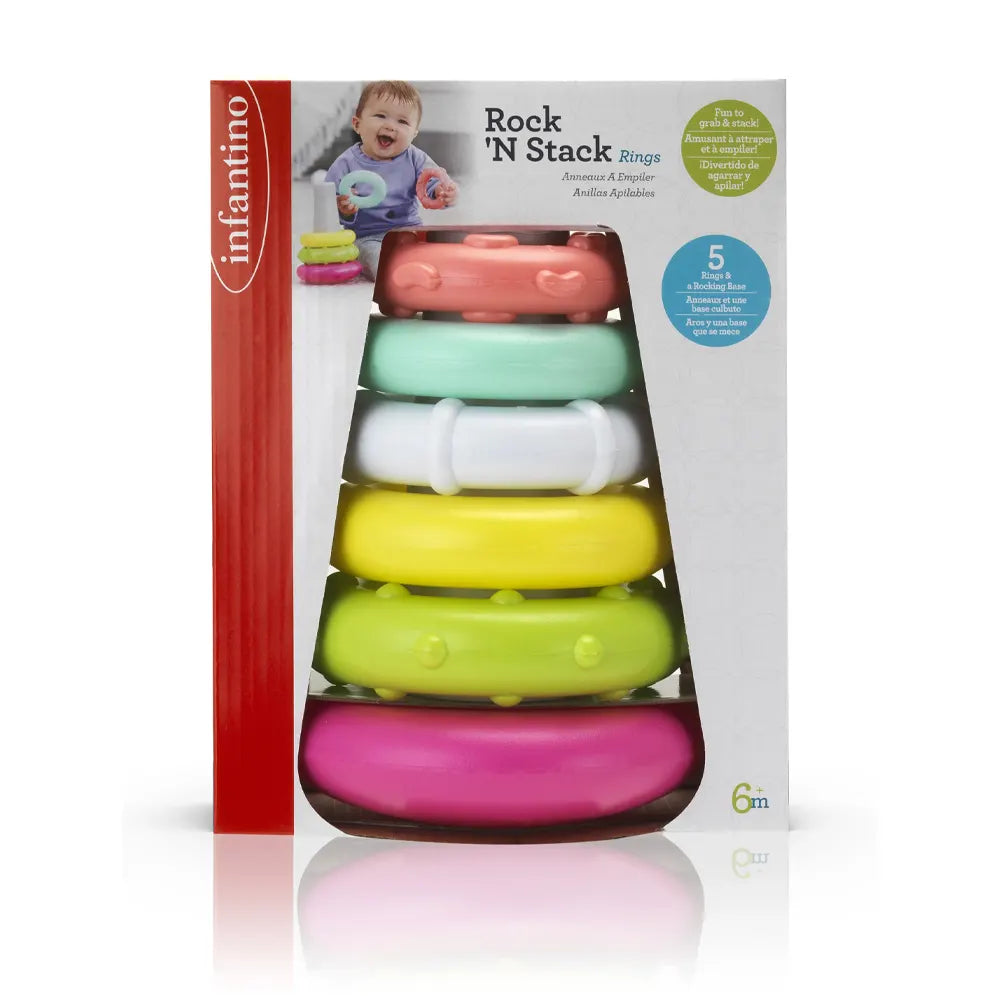 Infantino Anneaux à Empiler Rose – 6M+