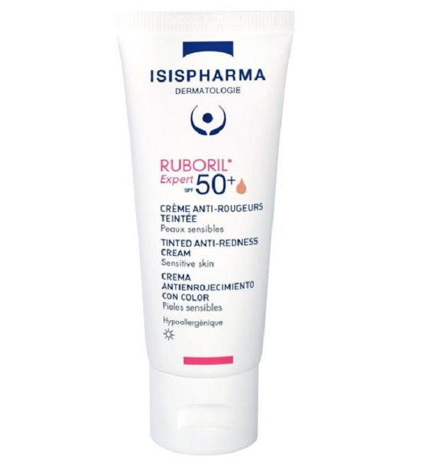 Tube de crème anti-rougeurs teintée Isispharma Ruboril Expert SPF50 40 ml