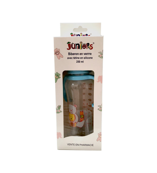 Juniors Glass Baby Bottle with Handles Large 250 ml (girl/boy)