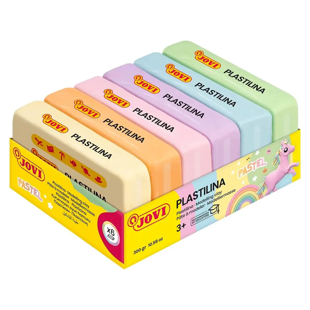 Jovi Pack de 6 Pains de Pâte à Modeler 50g - Pastel