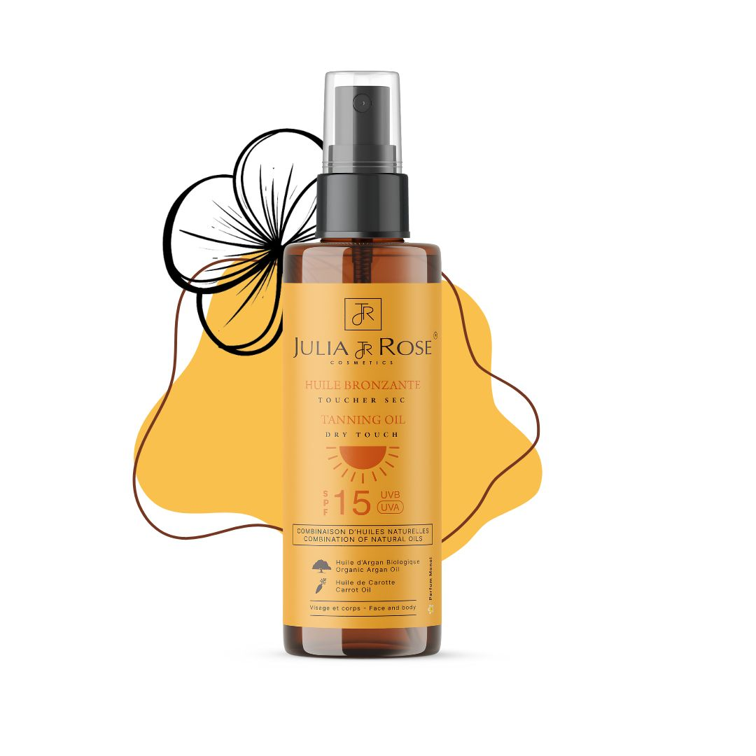 Julia & Rose huile bronzante SPF15 120 ml – flacon