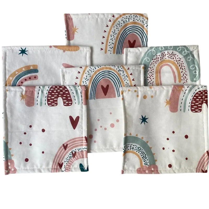Lot de 6 Lingettes en Tissu Babymat - Happiness Rose