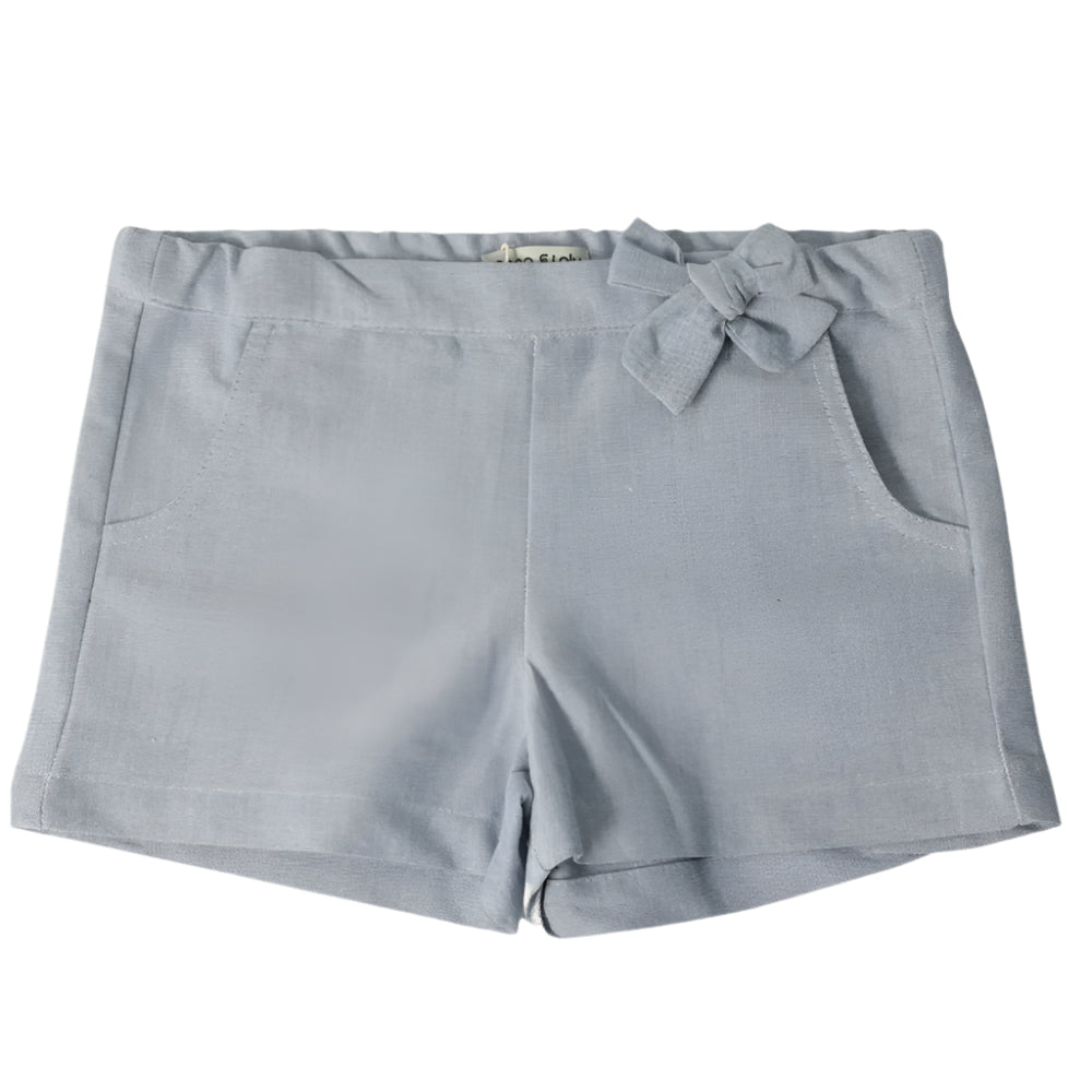 Short Loly avec Nœud Papillon - Bleu Gris