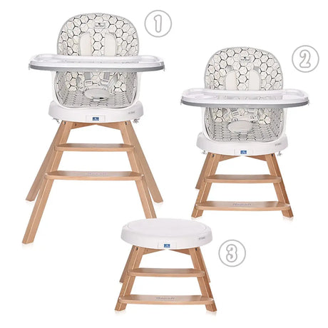 Lorelli Napoli 3-in-1 High Chair with Rotation - Light Grey