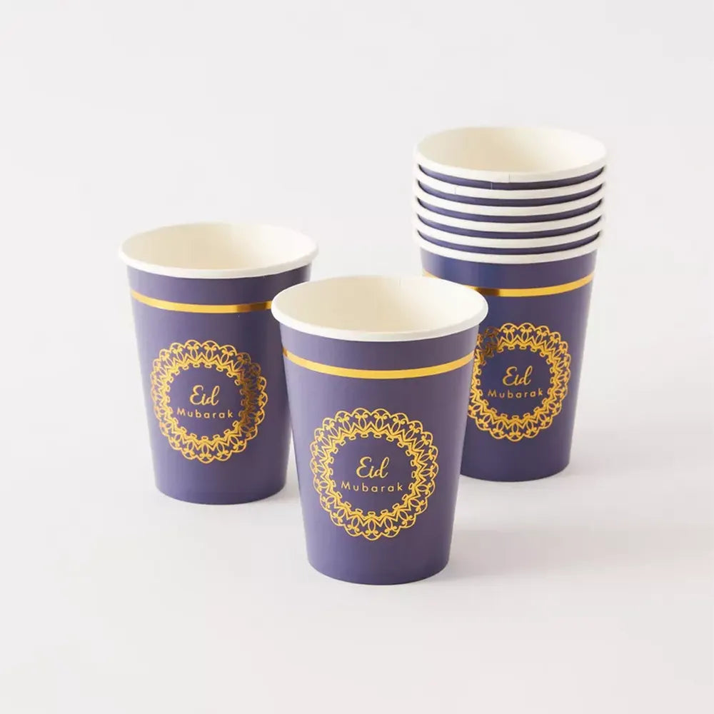 Pack of 8 Eid Mubarak Paper Cups