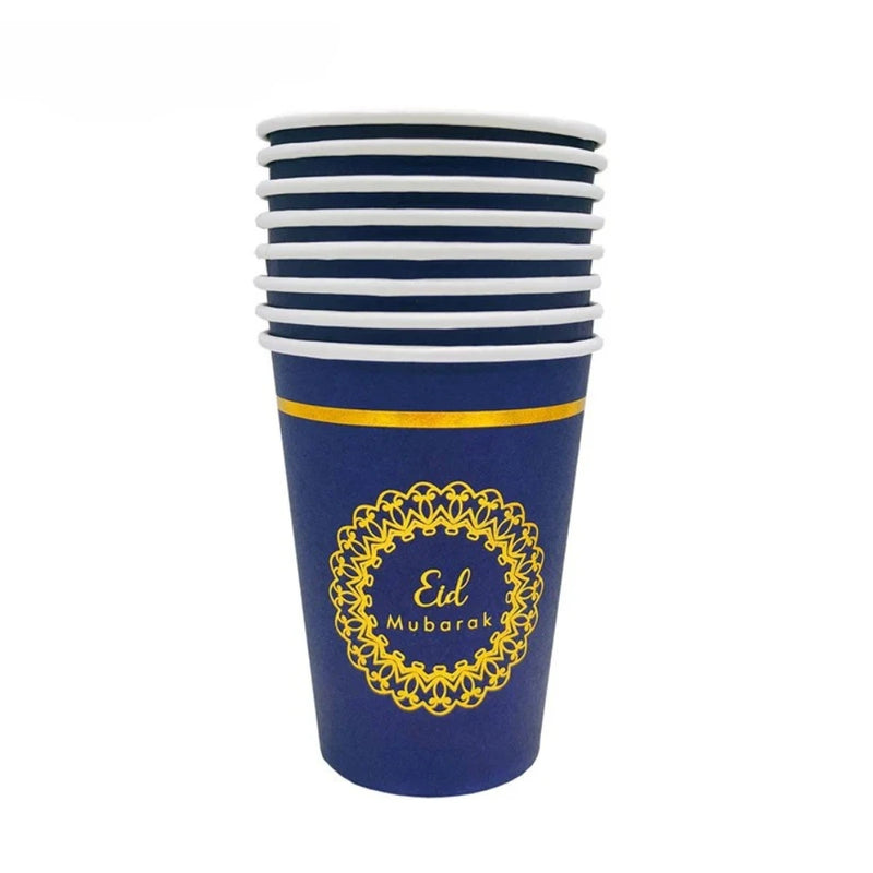 Lot de 8 Gobelets en Papier Eid Mubarak