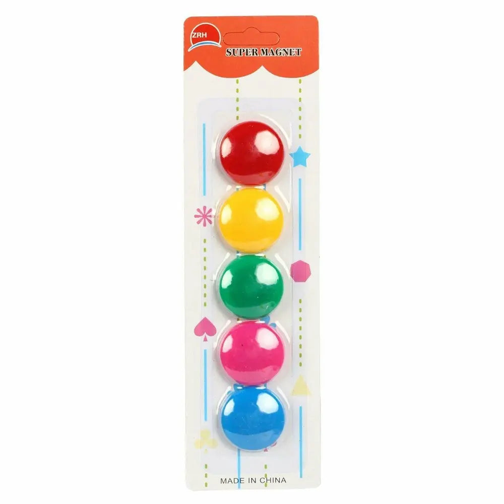 M.Office 5-Pack Multicolored Round Magnets