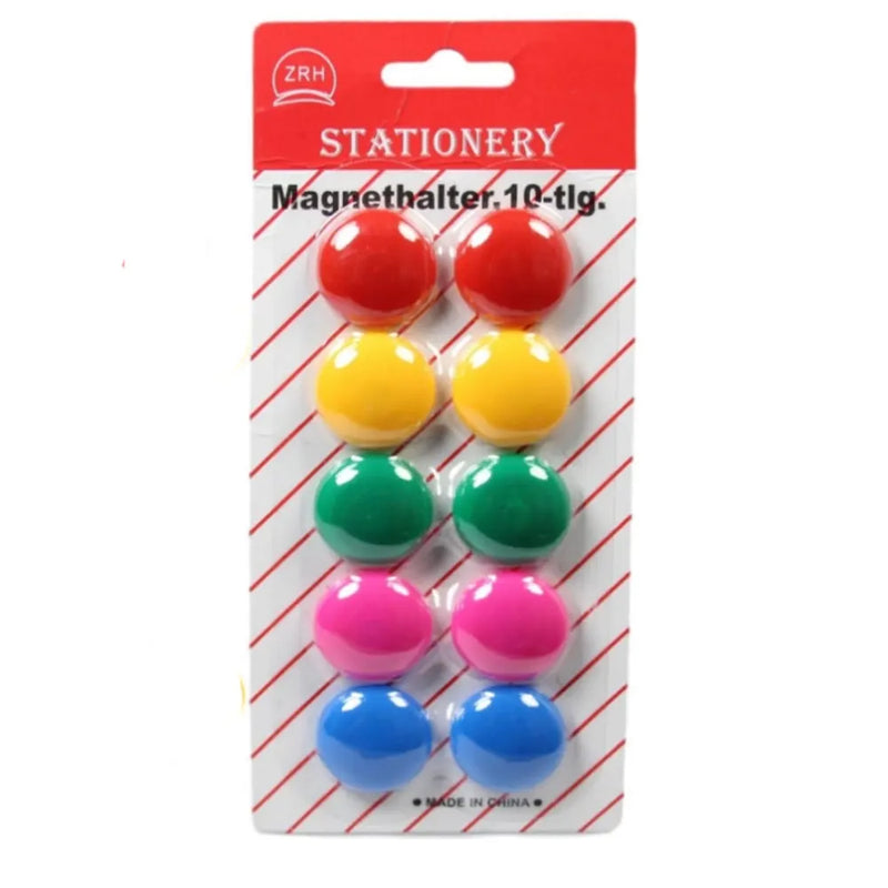 M.Office 10-Pack Multicolored Round Magnets